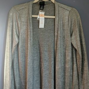 NWT Agnes & Dora Favorite Sparkle Cardi- silver